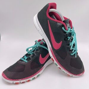 Nike Black and Pink Sneakers With Vibrant Design Womens Size 9